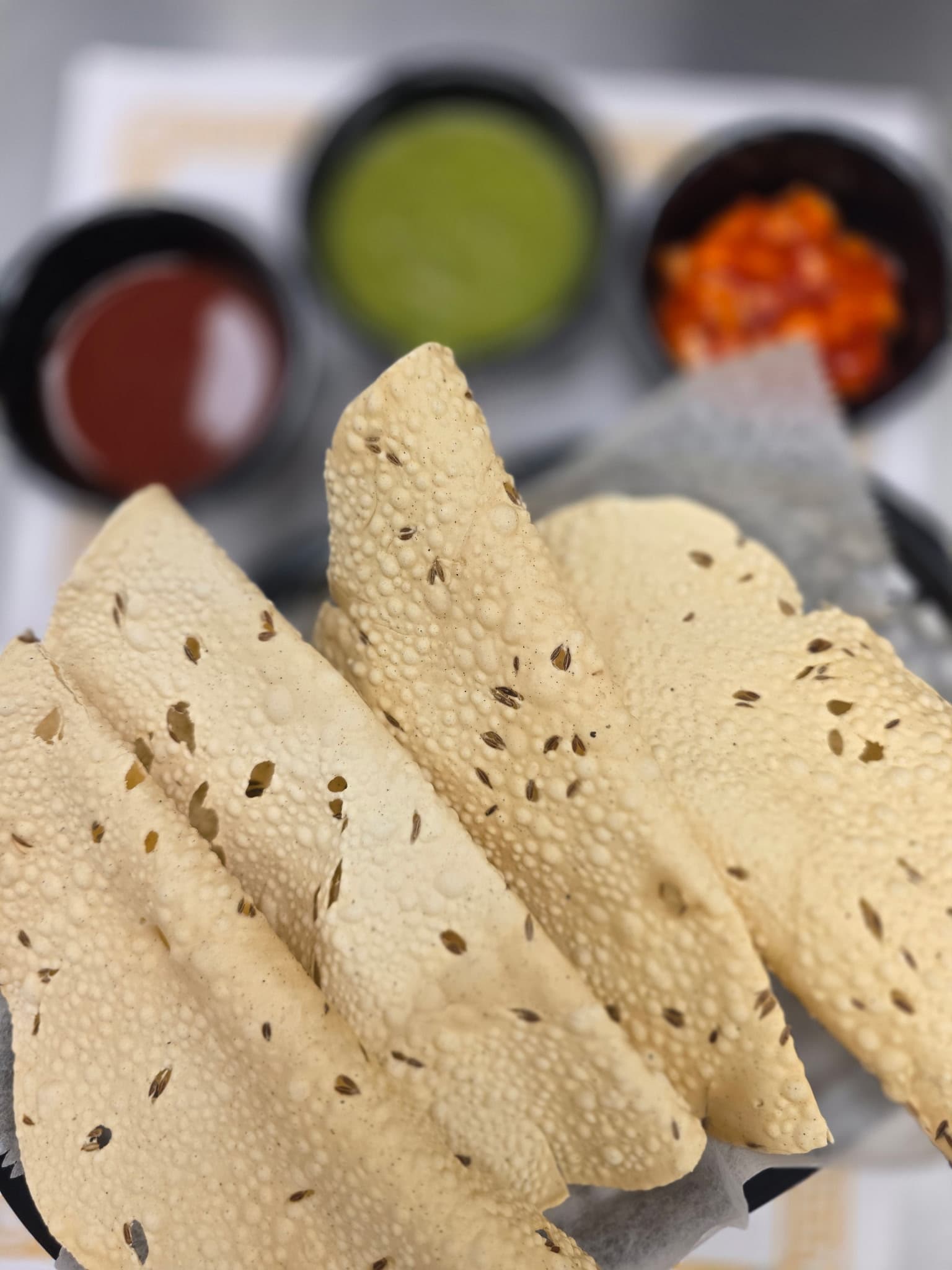 Papadum with chutneys