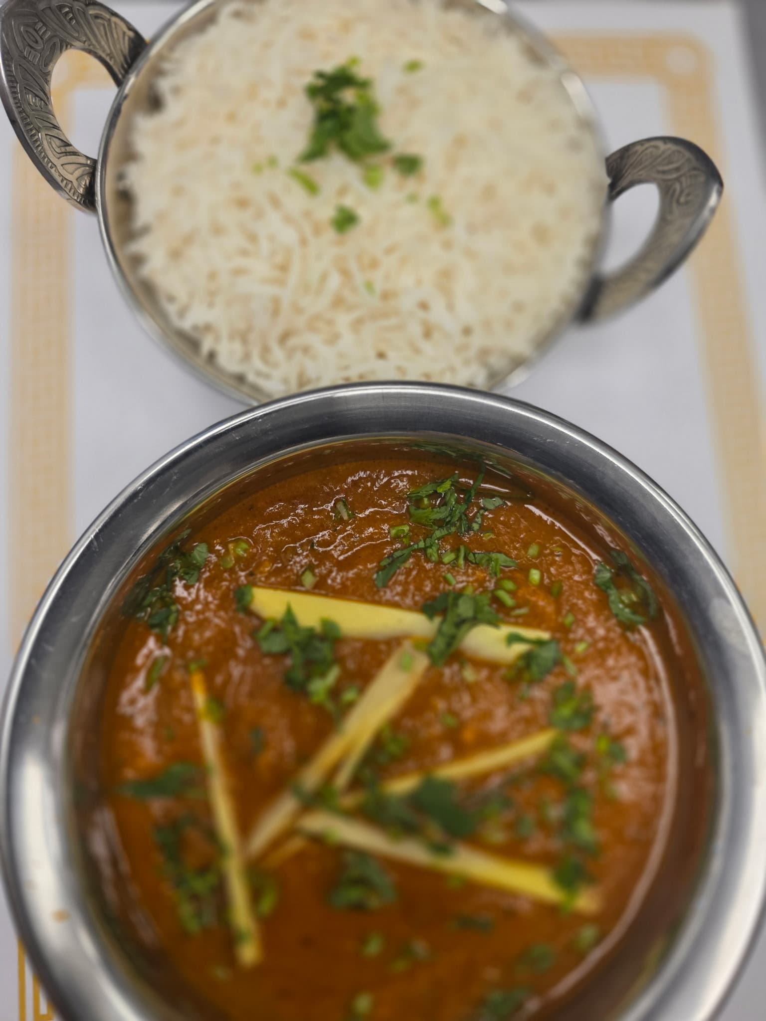 Rogan josh curry with basmati rice